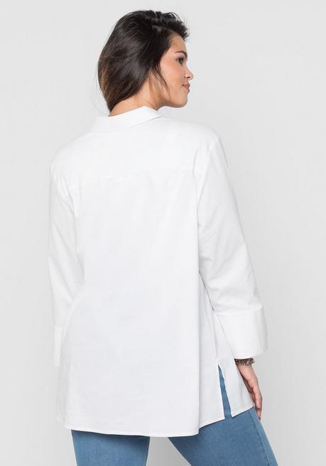 Sheego Tunika In Leichter A-Linie, Mit 3/4-Arm - Weiß Sheego