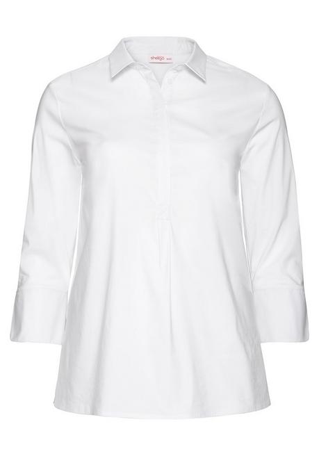 Sheego Tunika In Leichter A-Linie, Mit 3/4-Arm - Weiß Sheego