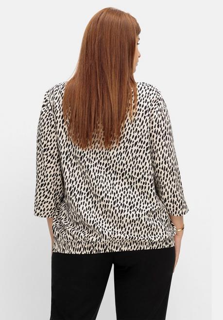 Sheego Tunika In Petite Passform, Mit Animal-Alloverprint - Ecru Bedruckt Sheego