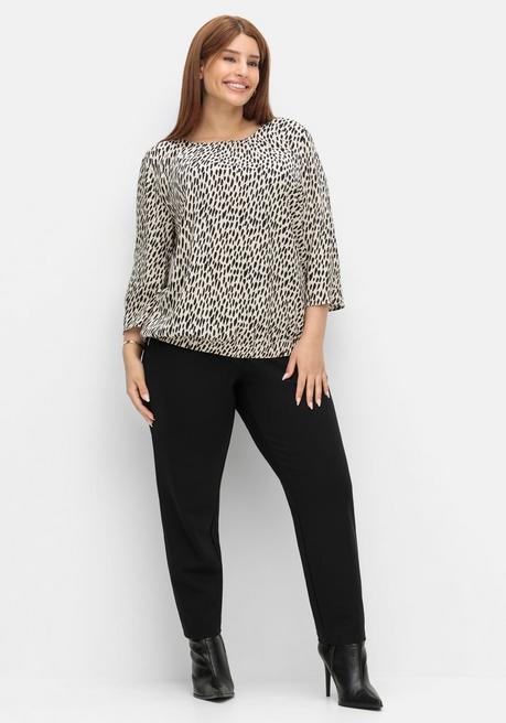 Sheego Tunika In Petite Passform, Mit Animal-Alloverprint - Ecru Bedruckt Sheego