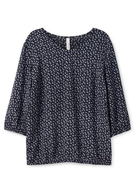 Sheego Tunika In Schlupfform, Mit Blumenprint - Mittelblau Bedruckt Sheego