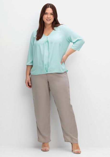 Sheego Tunika Mit 3/4-Arm Und Plisseefalten Hinten - Mint Sheego