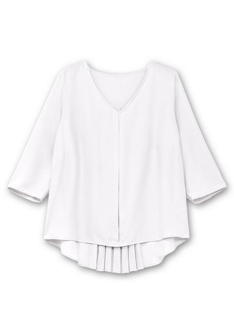 Sheego Tunika Mit 3/4-Arm Und Plisseefalten Hinten - Weiß Sheego