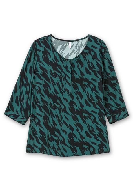 Sheego Tunika Mit 3/4-Ärmeln Und Alloverprint - Schwarz Gemustert Sheego