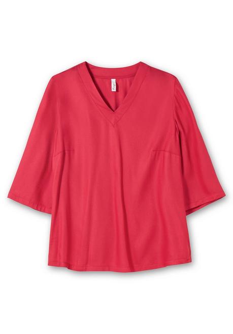 Sheego Tunika Mit 3/4-Ärmeln Und V-Ausschnitt - Magenta Sheego