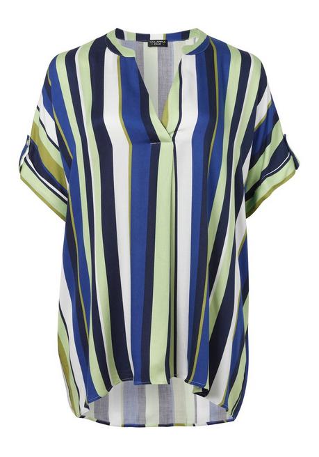 VIA APPIA DUE Tunika mit Allover-Streifen, in leichter A-Linie - grün bedruckt sheego