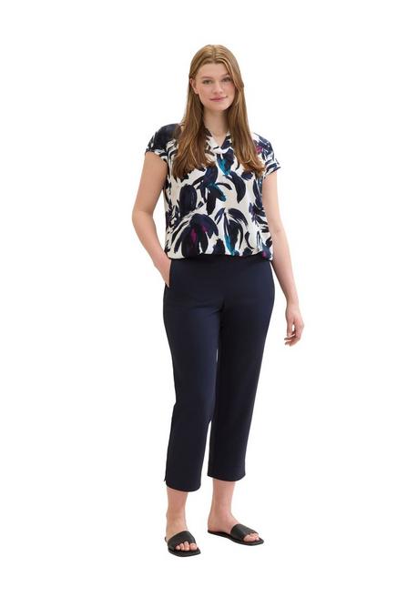 TOM TAILOR Plus Tunika Mit Alloverdruck Und Elastischem Saum - Dunkelblau Gemustert Sheego