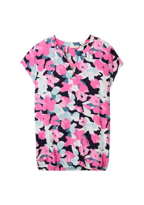 TOM TAILOR Plus Tunika Mit Alloverdruck Und Elastischem Saum - Pink Gemustert Sheego