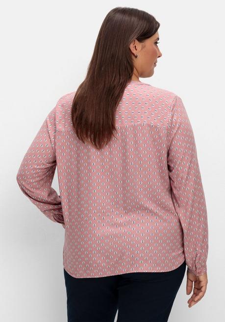 Sheego Tunika Mit Alloverdruck Und Knopfleiste - Rosé Gemustert Sheego