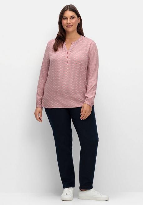 Sheego Tunika Mit Alloverdruck Und Knopfleiste - Rosé Gemustert Sheego