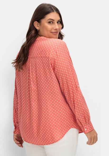 Sheego X Collection L. Tunika Mit Alloverdruck Und Krempelärmeln - Koralle Gemustert Sheego