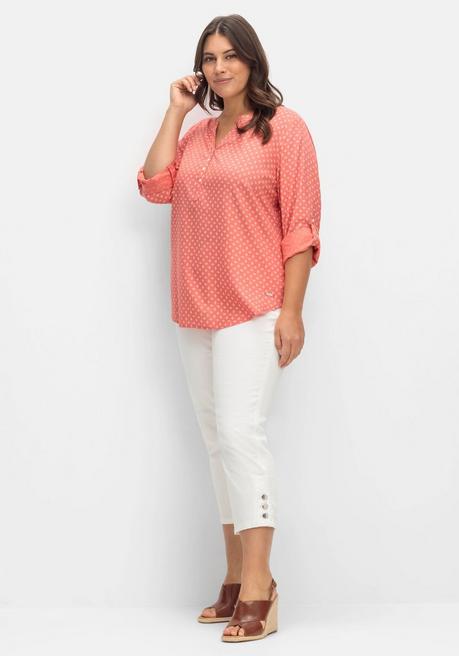 Sheego X Collection L. Tunika Mit Alloverdruck Und Krempelärmeln - Koralle Gemustert Sheego