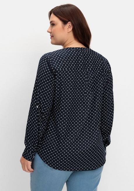 Sheego X Collection L. Tunika Mit Alloverdruck Und Krempelärmeln - Marine Gemustert Sheego