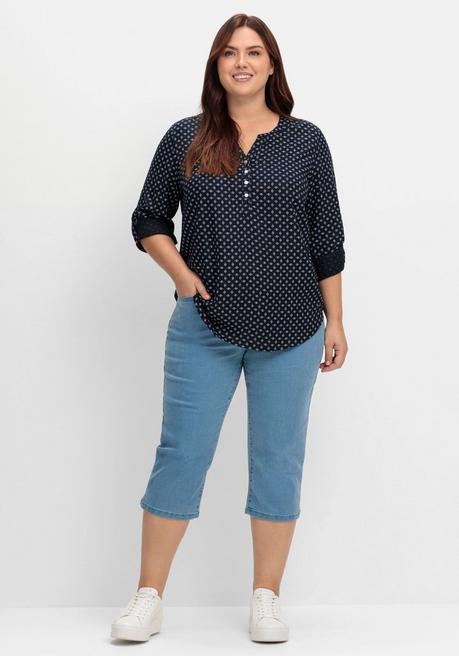 Sheego X Collection L. Tunika Mit Alloverdruck Und Krempelärmeln - Marine Gemustert Sheego