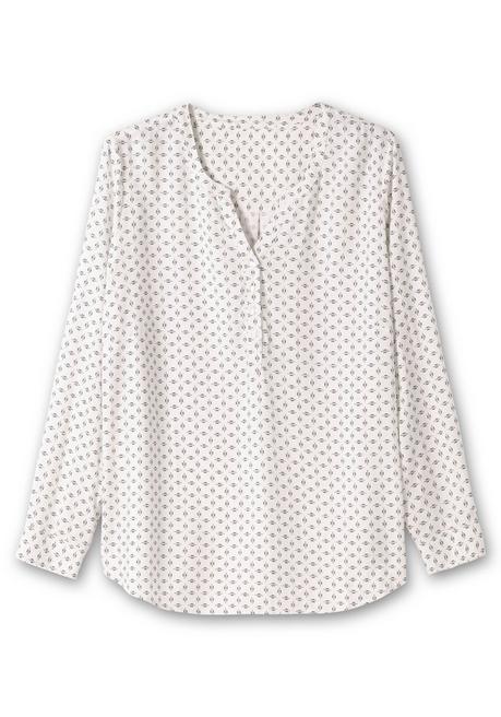 Sheego X Collection L. Tunika Mit Alloverdruck Und Krempelärmeln - Weiß Gemustert Sheego