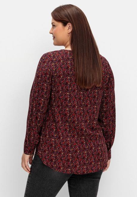 Sheego Tunika Mit Alloverprint Und Knopfleiste - Schwarz Gemustert Sheego