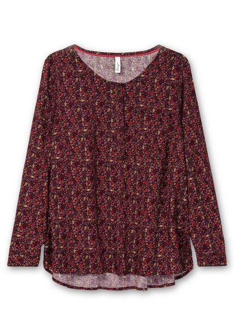 Sheego Tunika Mit Alloverprint Und Knopfleiste - Schwarz Gemustert Sheego