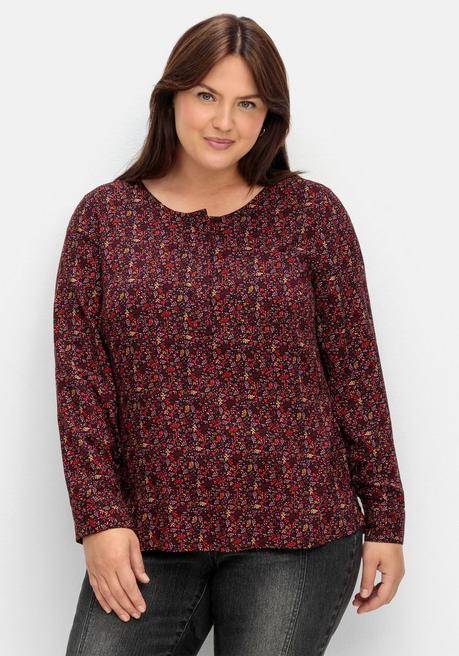 Sheego Tunika Mit Alloverprint Und Knopfleiste - Schwarz Gemustert Sheego