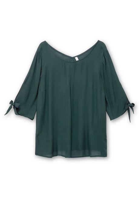 Sheego Tunika Mit Ärmel-Details Und V-Ausschnitt Hinten - Tiefgrün Sheego