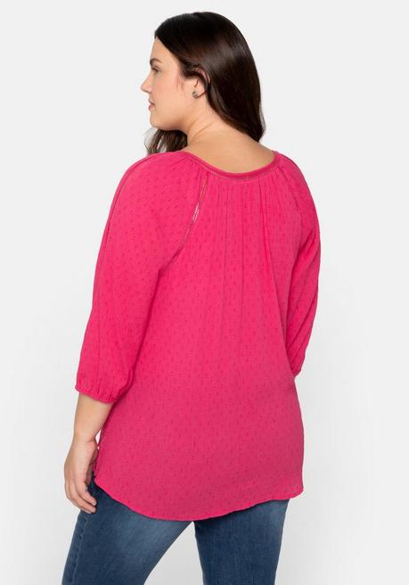 Sheego By Joe Browns Tunika Mit Bändchen Am Ausschnitt - Pink Sheego