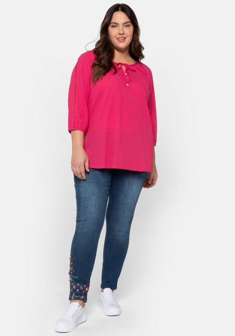 Sheego By Joe Browns Tunika Mit Bändchen Am Ausschnitt - Pink Sheego