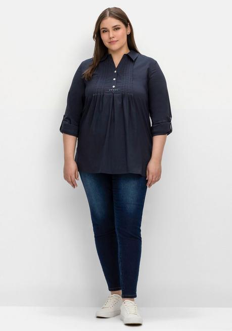 Sheego Tunika Mit Biesen Und Kellerfalte - Nachtblau Sheego