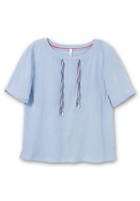 Sheego Tunika Mit Bindeband Am Ausschnitt - Mittelblau Sheego