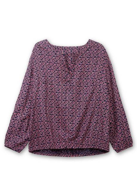 Sheego Tunika Mit Blätter-Alloverdruck, Aus Viskose - Marine Gemustert Sheego