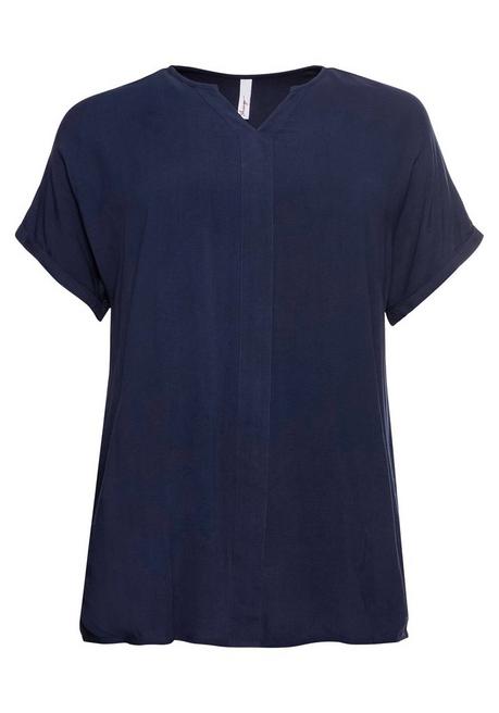 Sheego Tunika Mit Blende Vorn Und Lochstrick Im Rücken - Marine Sheego