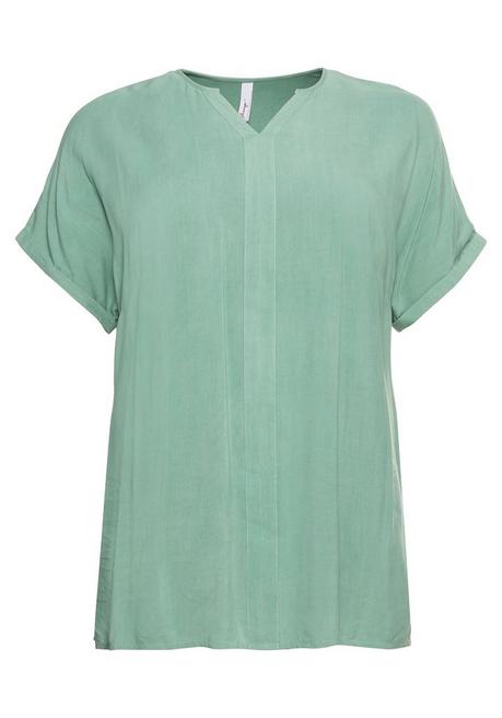 Sheego Tunika Mit Blende Vorn Und Lochstrick Im Rücken - Salbeigrün Sheego