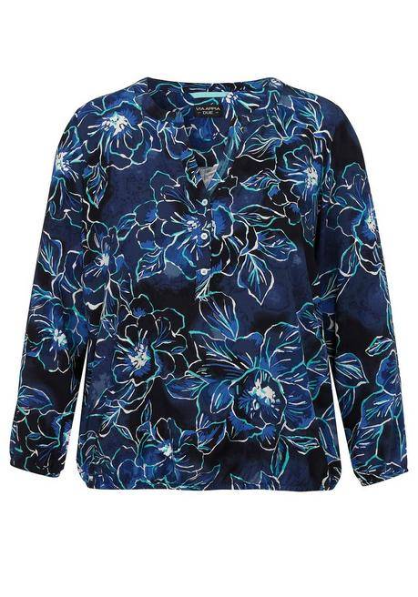 VIA APPIA DUE Tunika mit Blütenprint und Saumgummizug - marine gemustert sheego