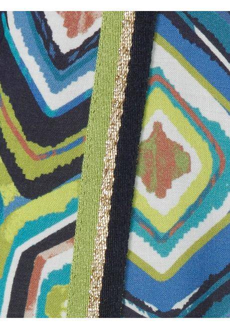 VIA APPIA DUE Tunika Mit Dekoband Am V-Ausschnitt - Blau Gemustert Sheego