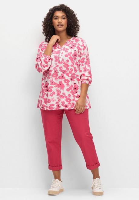 Sheego Tunika Mit Floralem Alloverprint - Magenta Gemustert Sheego