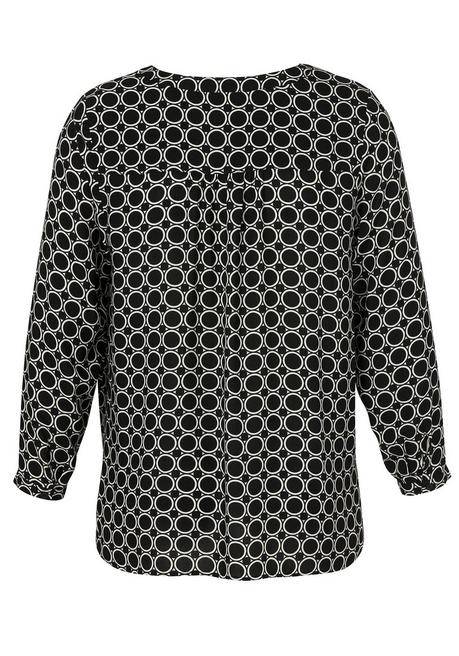 VIA APPIA DUE Tunika Mit Grafikprint Und Ziertape Am V-Cut - Schwarz Gemustert Sheego