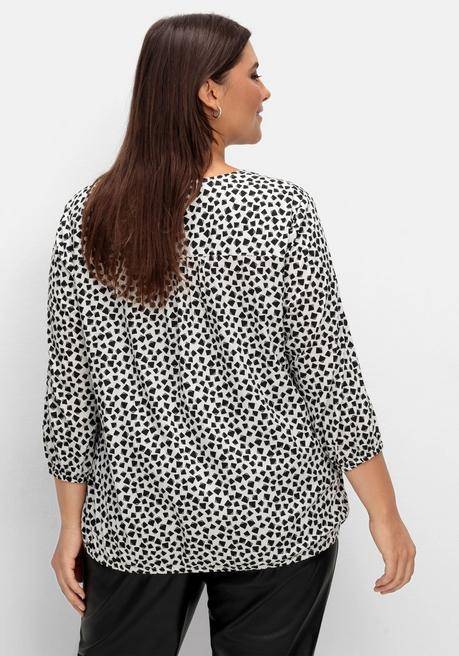 Sheego Tunika Mit Grafischem Alloverdruck - Schwarz+weiß Gemustert Sheego