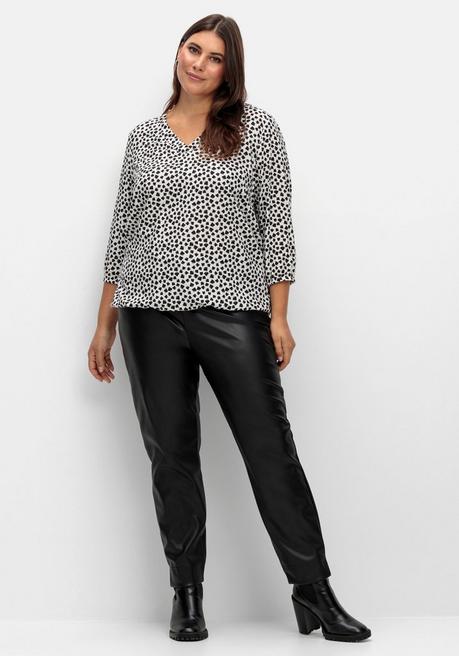 Sheego Tunika Mit Grafischem Alloverdruck - Schwarz+weiß Gemustert Sheego