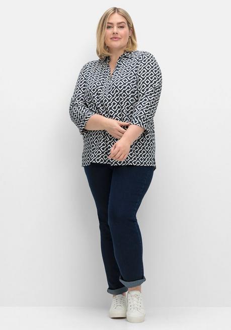 Sheego Tunika Mit Grafischem Alloverprint - Offwhite Gemustert Sheego