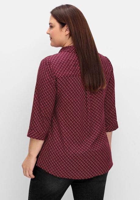 Sheego Tunika Mit Grafischem Alloverprint - Weinrot Gemustert Sheego