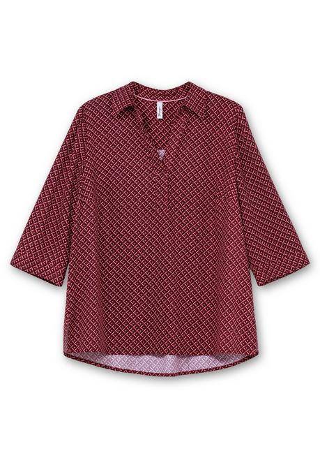 Sheego Tunika Mit Grafischem Alloverprint - Weinrot Gemustert Sheego