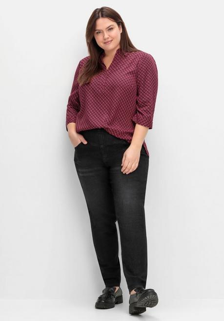 Sheego Tunika Mit Grafischem Alloverprint - Weinrot Gemustert Sheego