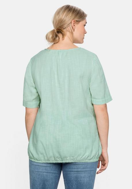 Sheego Tunika Mit Gummibund, In Leinenoptik - Mint Sheego