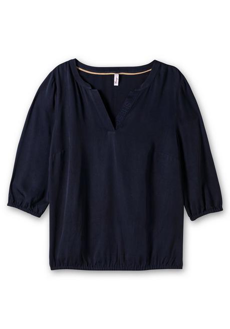 Sheego Tunika Mit Gummizugbund An 3/4-Arm Und Saum - Nachtblau Sheego