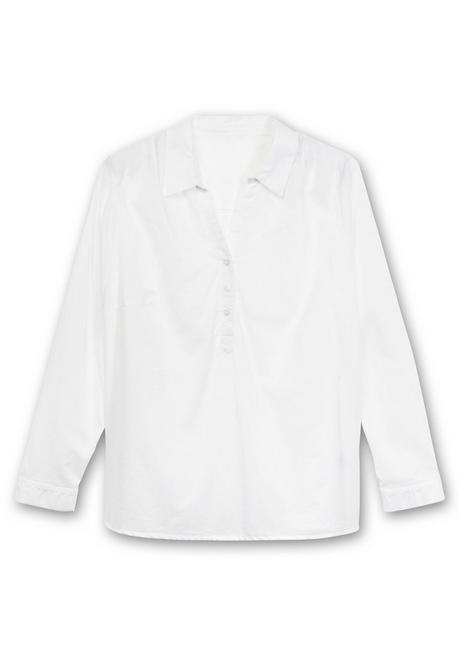 Sheego Tunika Mit Hemdkragen Und Kurzer Knopfleiste - Weiß Sheego