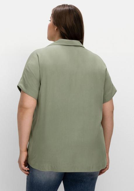 Sheego Tunika Mit Hemdkragen Und V-Ausschnitt - Hellkhaki Sheego