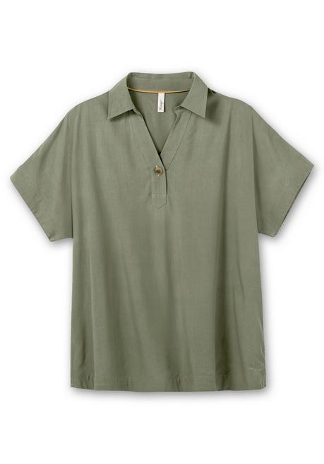 Sheego Tunika Mit Hemdkragen Und V-Ausschnitt - Hellkhaki Sheego