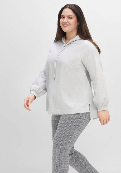 Sheego Tunika Mit Kapuze Und Verlängerter Rückenpartie - Offwhite Sheego