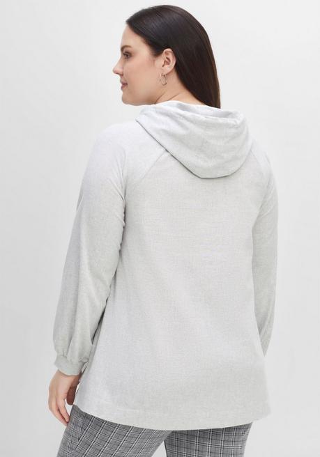 Sheego Tunika Mit Kapuze Und Verlängerter Rückenpartie - Offwhite Sheego