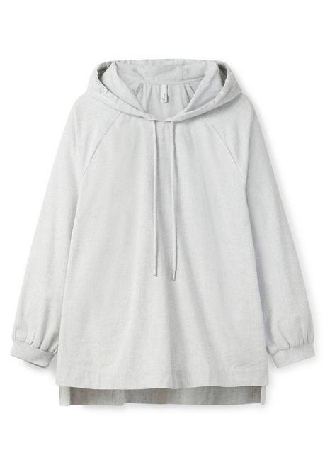 Sheego Tunika Mit Kapuze Und Verlängerter Rückenpartie - Offwhite Sheego