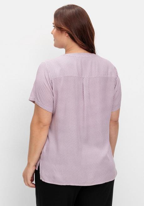 Sheego Tunika Mit Kurzarm Und Verlängertem Rückenteil - Rosé Gemustert Sheego