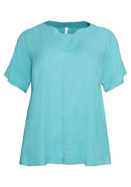 Sheego Tunika Mit Lochmuster, Leicht Ausgestellt - Aqua Sheego